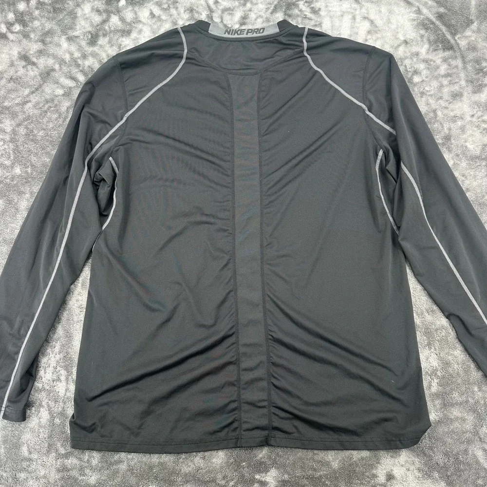 Nike Pro Dri-FIT Mens XL Black Long Sleeve Fitted Compression Training Shirt